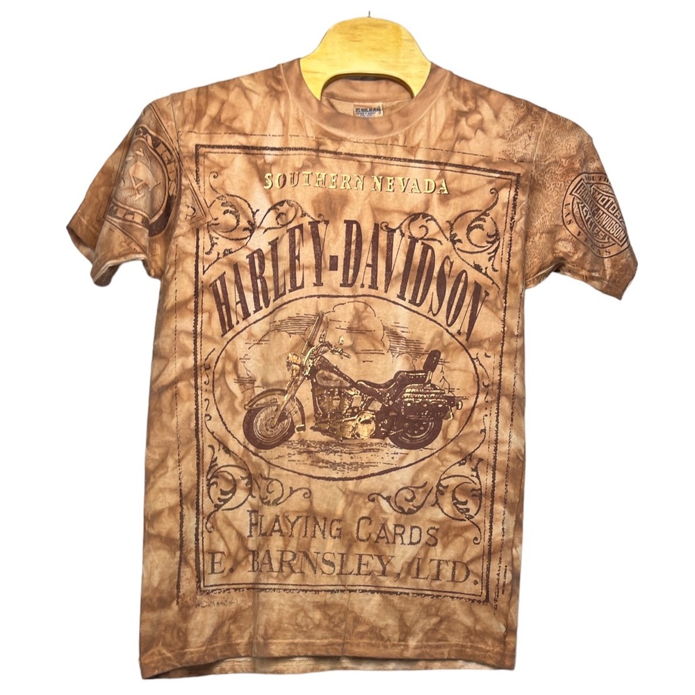 VTG Rare single stitch 1994 HarleyDavidson SouthernNevada PlayingCards AOP  SZ L